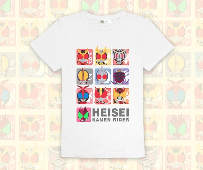 Футболка Kamen Rider с принтом десятилетней эры HEISEI футболка из 100% хлопка для косплея
