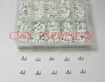 

1000pcs/box 0.5mm2 -2.5mm2 10 different number colorful 0-9 cable marker set