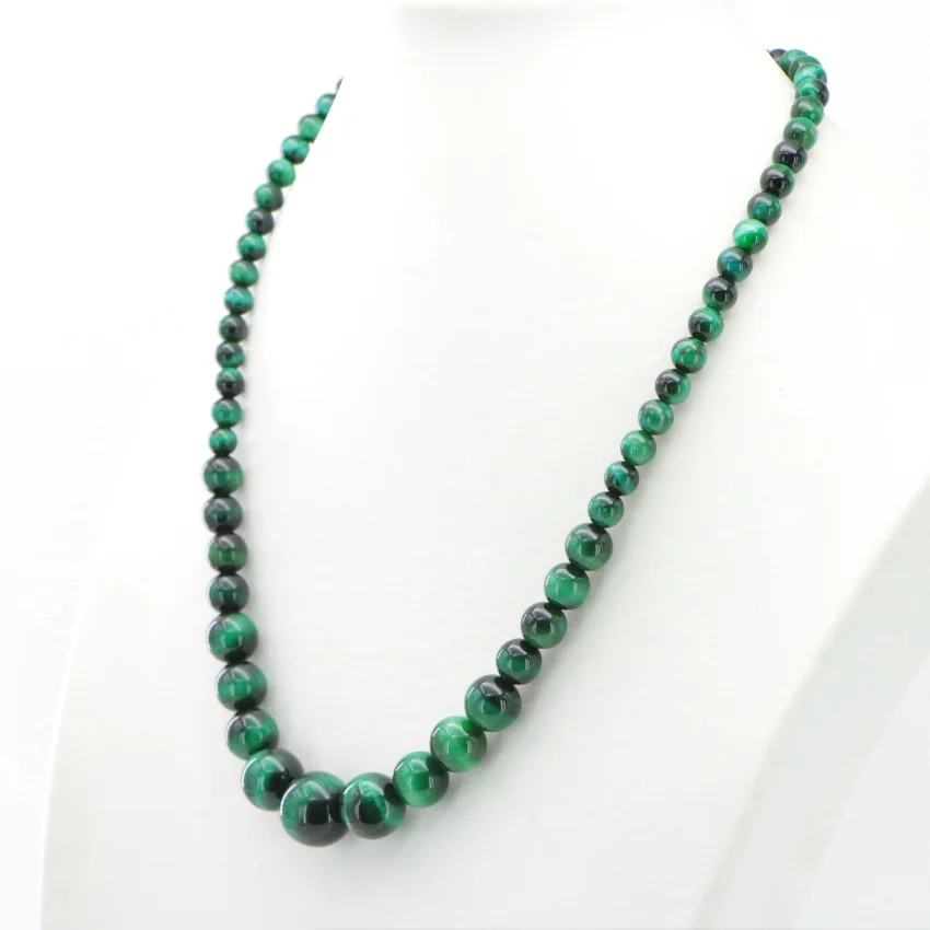 5 Natural green tiger stone necklace Jasper (4)