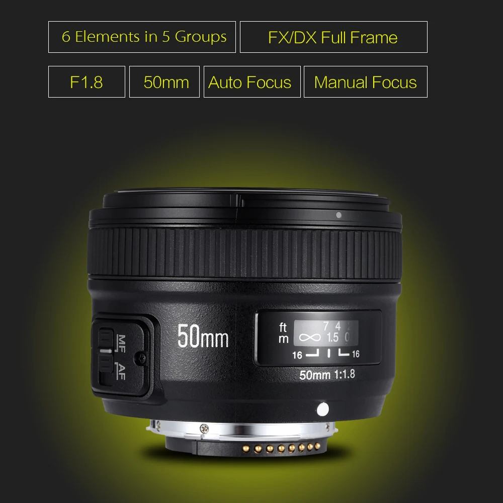 Объектив YONGNUO YN50 мм yn50мм F1.8 yn535мм F2.0 объектив камеры для Canon EF для Nikon F DLSR объектив камеры