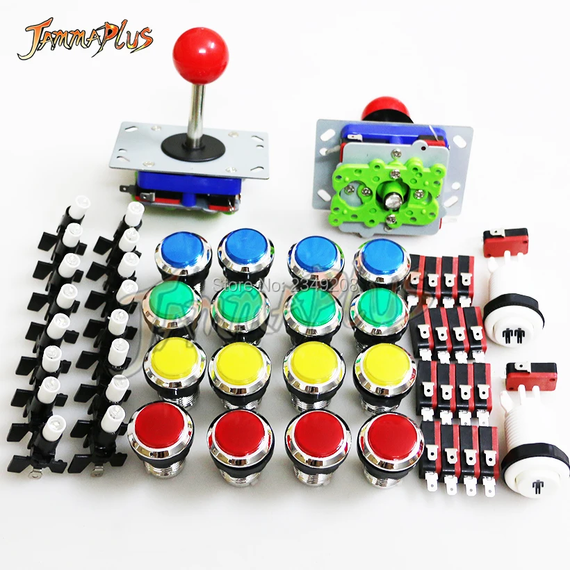 

Arcade Game cabinet DIY Kit for 12V Chrome silver led push button ZIPPY Joystick 1 & 2 player start button Jamma Mame Parts