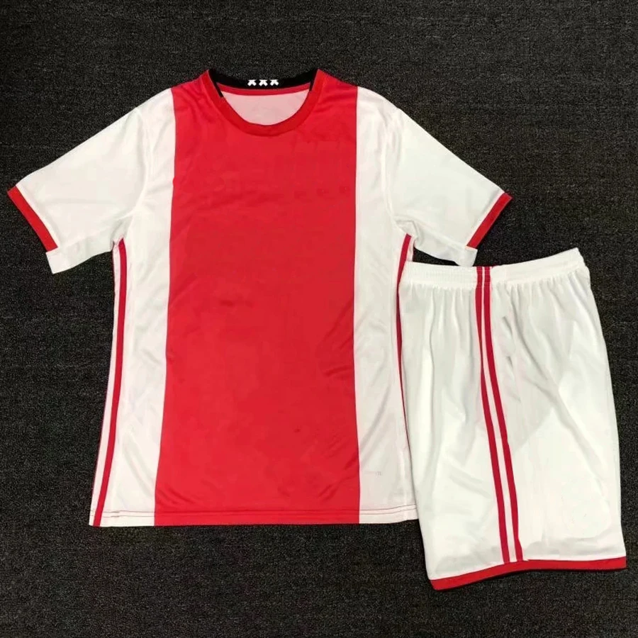 LOGO Custom 2019 2020 Home Red Soccer Sets Men Kids Soccer Jerseys football uniform kits Team name number 06A1