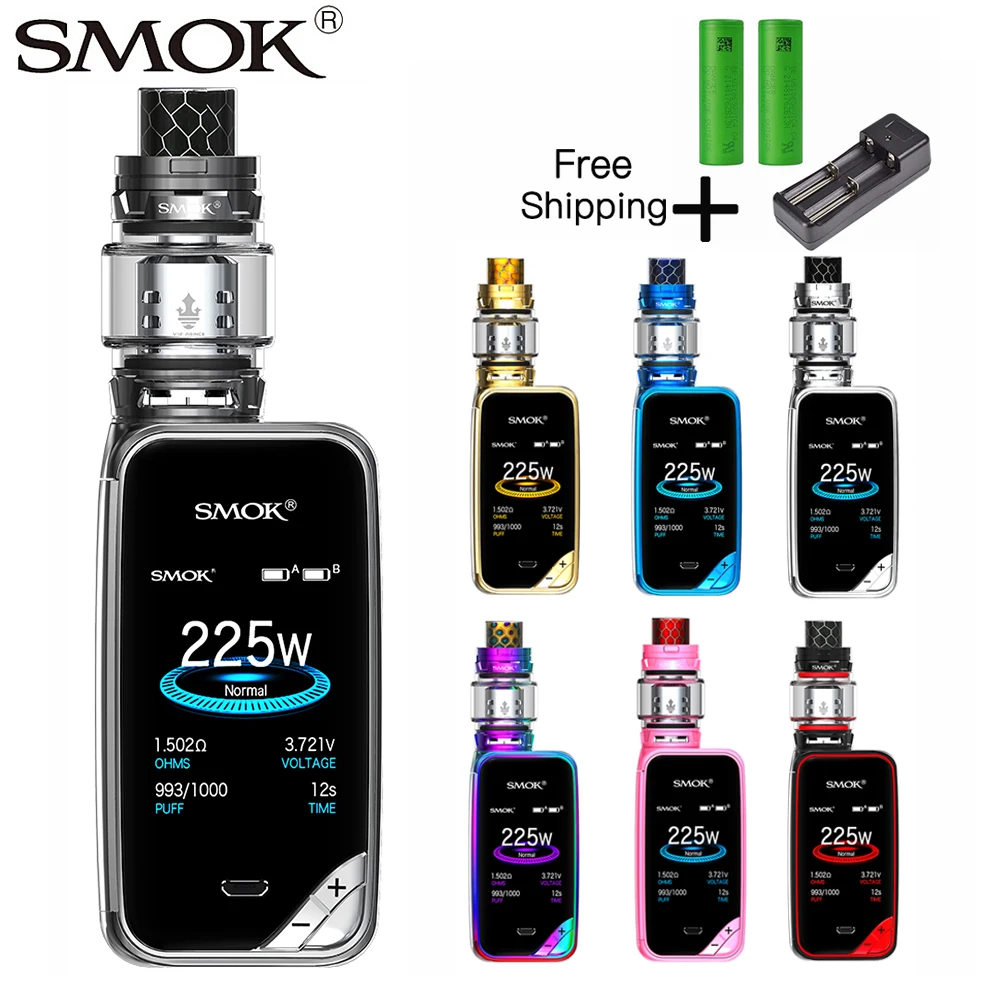 

SMOK X-PRIV Kit with 8ml TFV12 Prince Tank Vaporizer 225W X PRIV Mod Electronic Cigarette Kit with 2x 2100mAh Battery + Charger