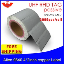 UHF RFID метка наклейка Alien 9640 EPC6C для печати медные наклейки 860-960MHZ Higgs3 3000 шт клейкая Пассивная RFID этикетка