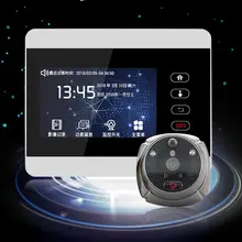 4 дюймовый монитор WI-FI приложение дверного звонока дистанционного Управление встроенный Батарея можете оставить видео Сообщение