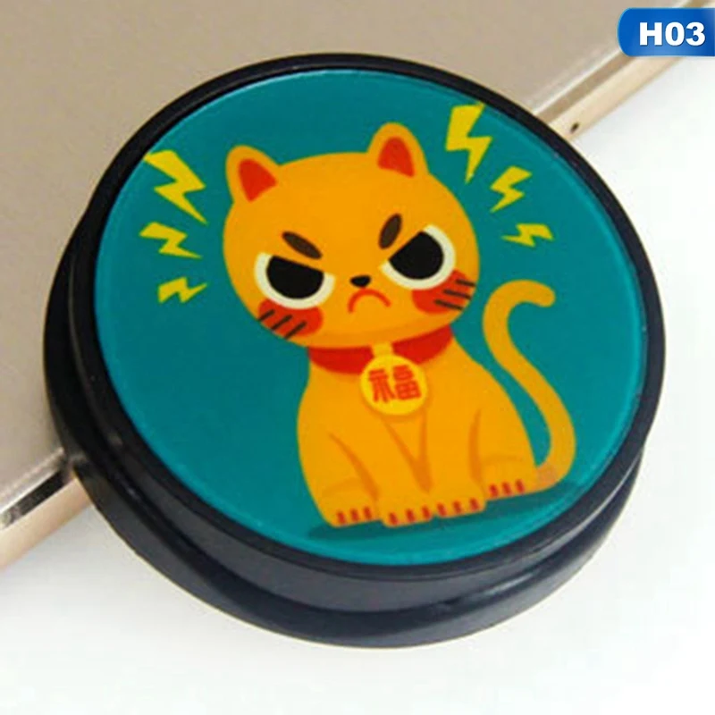 Мультфильм Телескопический складной мобильный телефон кронштейн кольцо милый кот Бог кошка отпечаток кронштейн для всех телефонов - Color: PA3673H03