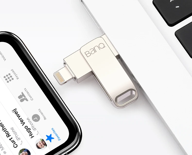 BanQ A6S USB флеш-накопитель 32 Гб 64 ГБ для iPhone 8 7 Plus Lightning-металлическая ручка-накопитель U диск для MFi iOS10 memory stick 128 ГБ