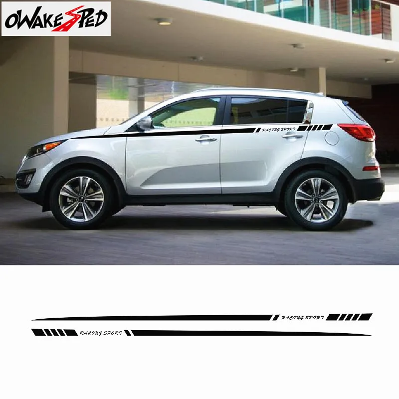

Racing Sport Styling Car Body Waist Line Decor Sticker Auto Customized Vinyl Decal For KIA SPORTAGE 2011-2019