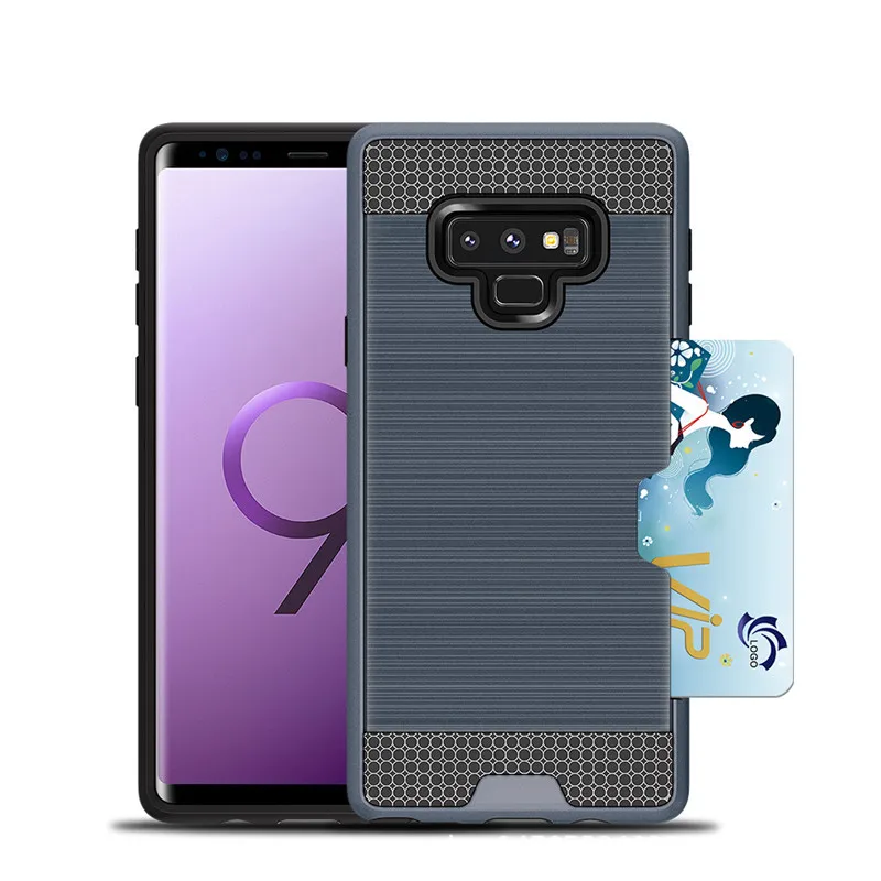 

For Samsung S8 S8 Plus Prime Shockproof Hybrid Armor Case for S9 Plus S9 Note 8 Note 9 Card Holder Slot Covers Following from