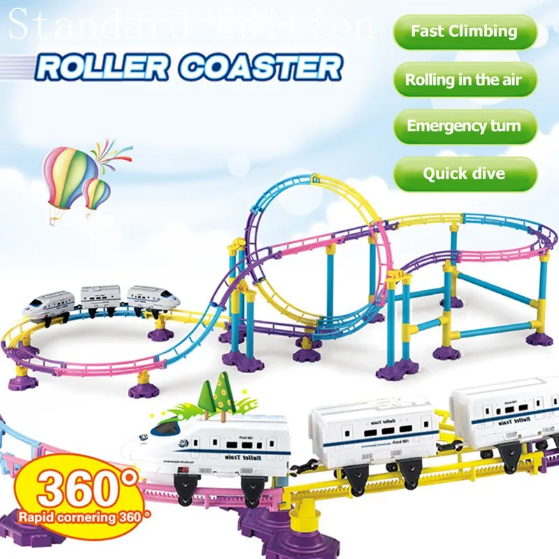 

TAAIW DIY Electric Rail Speed Car Train Model Railway Road Track Educational Assemble Toys for Children Adults Birthday Gifts