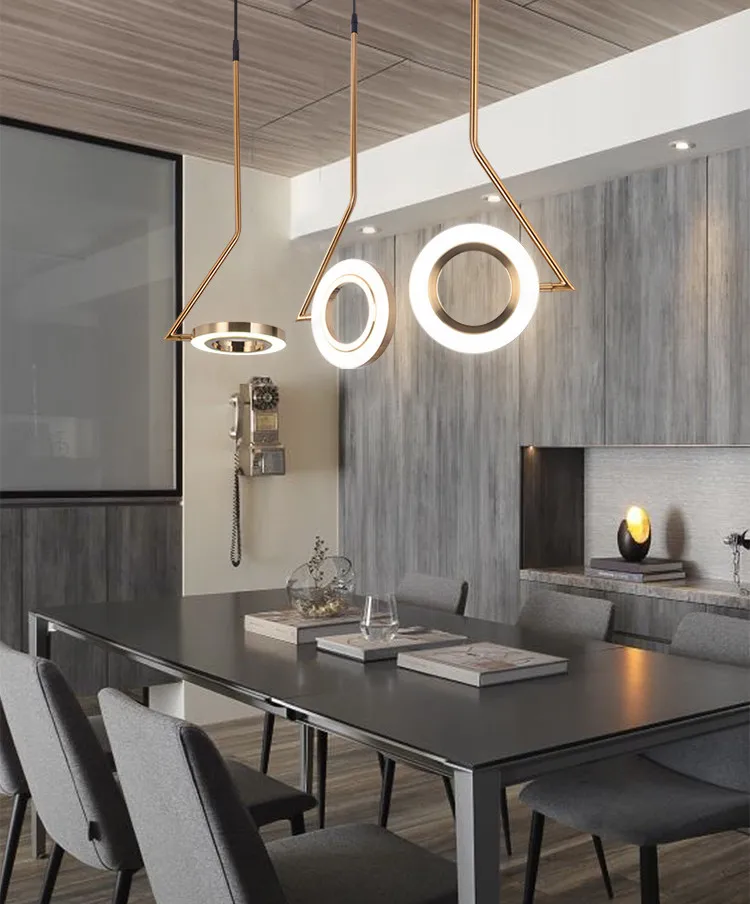 Скандинавский дизайнерский Золотой светодиодный подвесной светильник креативное кольцо Ужин гостиная кухня Luminaria Внутреннее освещение