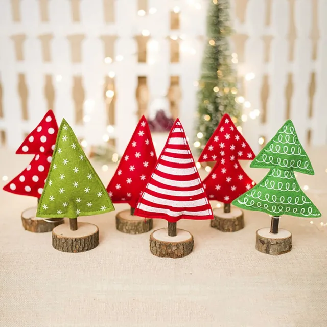 Christmas Tree Creative Ornaments Sitting Mini Xmas Christmas Tree Creative Ornaments Sitting Mini Xmas Decoration Wooden Stakes Home Garden Festive