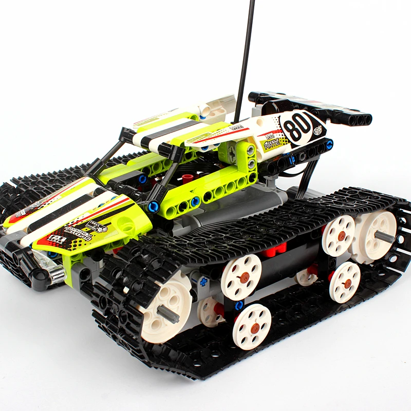 

Hot Technic Remote Control RC Tracked Racer with Motor Building Block Bricks Toys Compatible with Legoings Technic