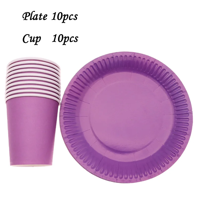 10 шт./Партия красная розовая тарелка чашка соломенная одноразовая коробка для посуды сплошной цвет день рождения предметы домашнего обихода Детская Игрушка В ванную - Цвет: 20pcs