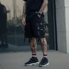 Harajuku шорты для бега мужские хип-хоп уличные тренировочные штаны Военные короткие брюки летние шорты мужские шорты зеленые