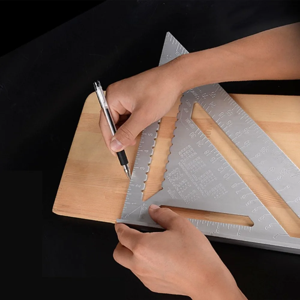 

Metric System Triangular Measuring Portable Aluminum Alloy Speed Square Protractor Woodworking Miter Framing Measuring Ruler