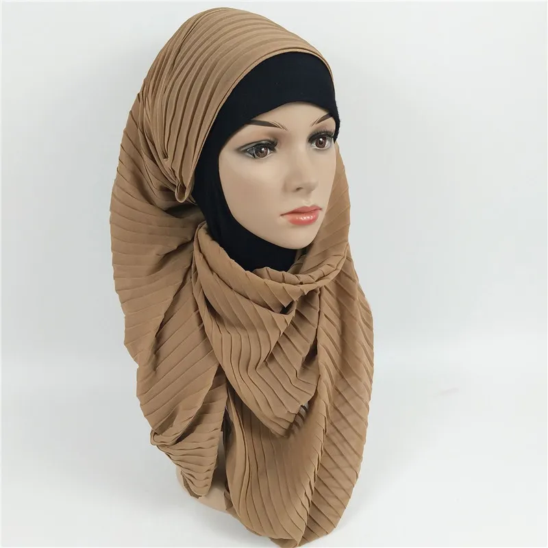 Мусульманские женщины пузырьковый жатый шифон хиджаб шарф foulard femme musulman шали исламский головной платок одежда hijabs