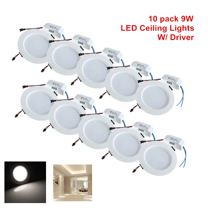 

10PCS 5W Recessed Light Led Panel Lighting Round LED Down Downlight Flat Room Lamp AC85-265V