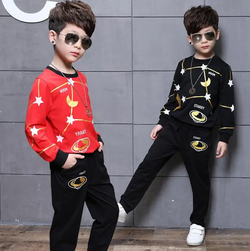 Children Clothing Kids Cute Suit Boy Top+Pants 2pcs Star Pattern Boys