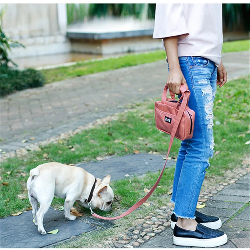 

Multifunction Pet Dog Cat Leash Bag Training Walking 125CM Leash with Functional Carrier Bag Set Treats Bag Handy Outdoor Leads