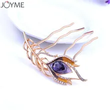 Модные эмалированные гребни для волос павлин свадебные аксессуары для волос с винтажными ювелирными изделиями свадебный гребень для волос из горного хрусталя вилка для женщин