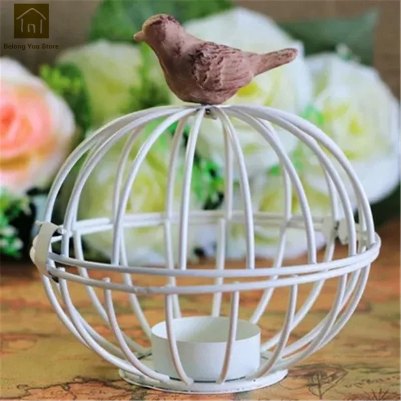 

Metal White Bird Candle Holders For Wedding Candlestick Holders Candelabros Decorativos Moroccan Candleholders European JKL137