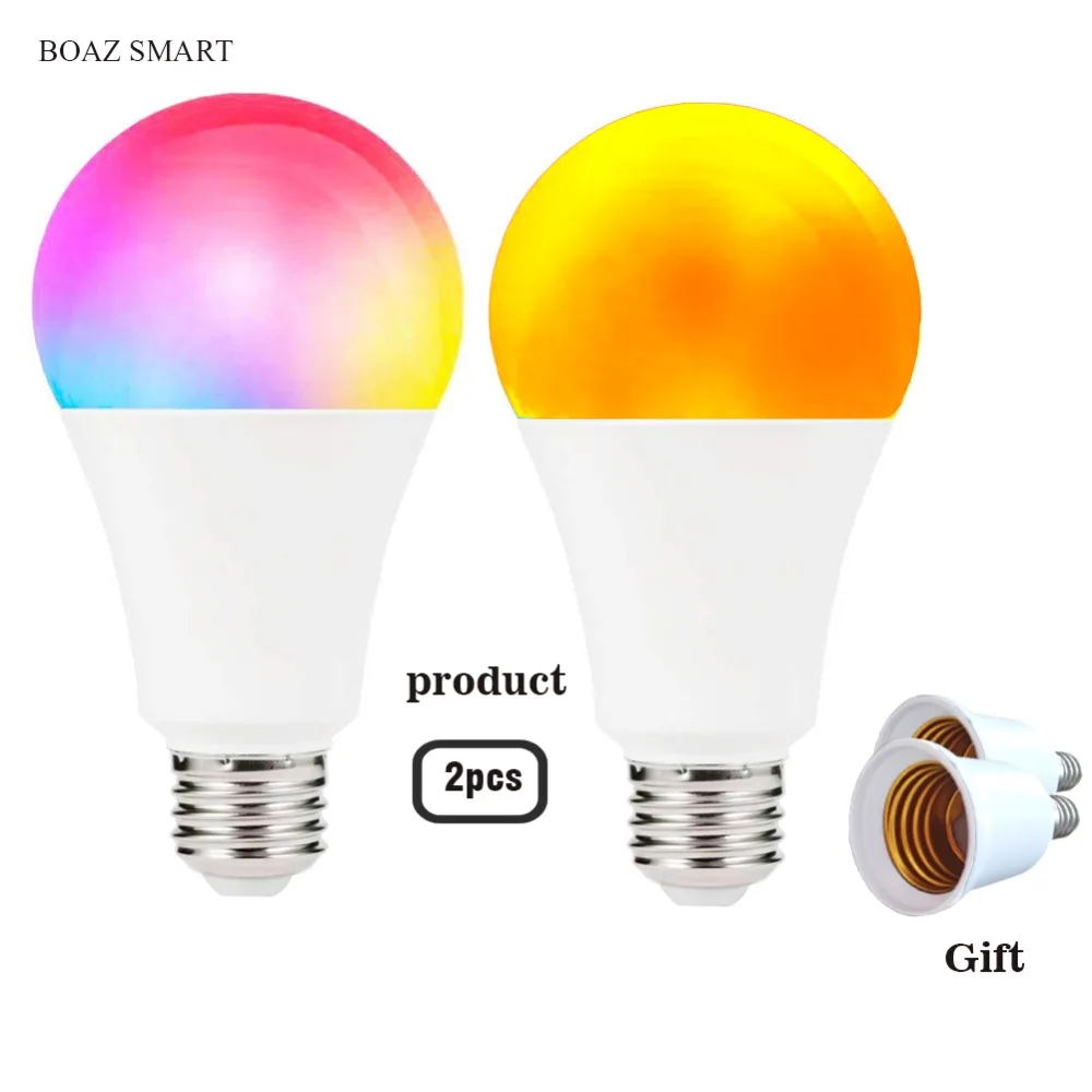 

BOAZ-EC Smart LED Bulb,Dimmable E27 wifi lamp,Compatible with Alexa, Echo,Siri,Google Home,RGBCW Color Changing Light Bulb(7W)