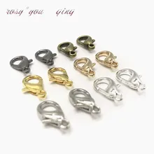 Высокое качество 20 шт 10 12 14 16 мм Изготовление ювелирных изделий свободный крючок для украшений Лобстер Попугай Застежка коготь для DIY ожерелье браслет