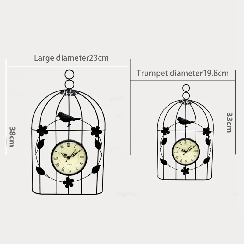 Продвижение клетка для птиц настенные часы Винтаж античный стиль Декор Висячие
