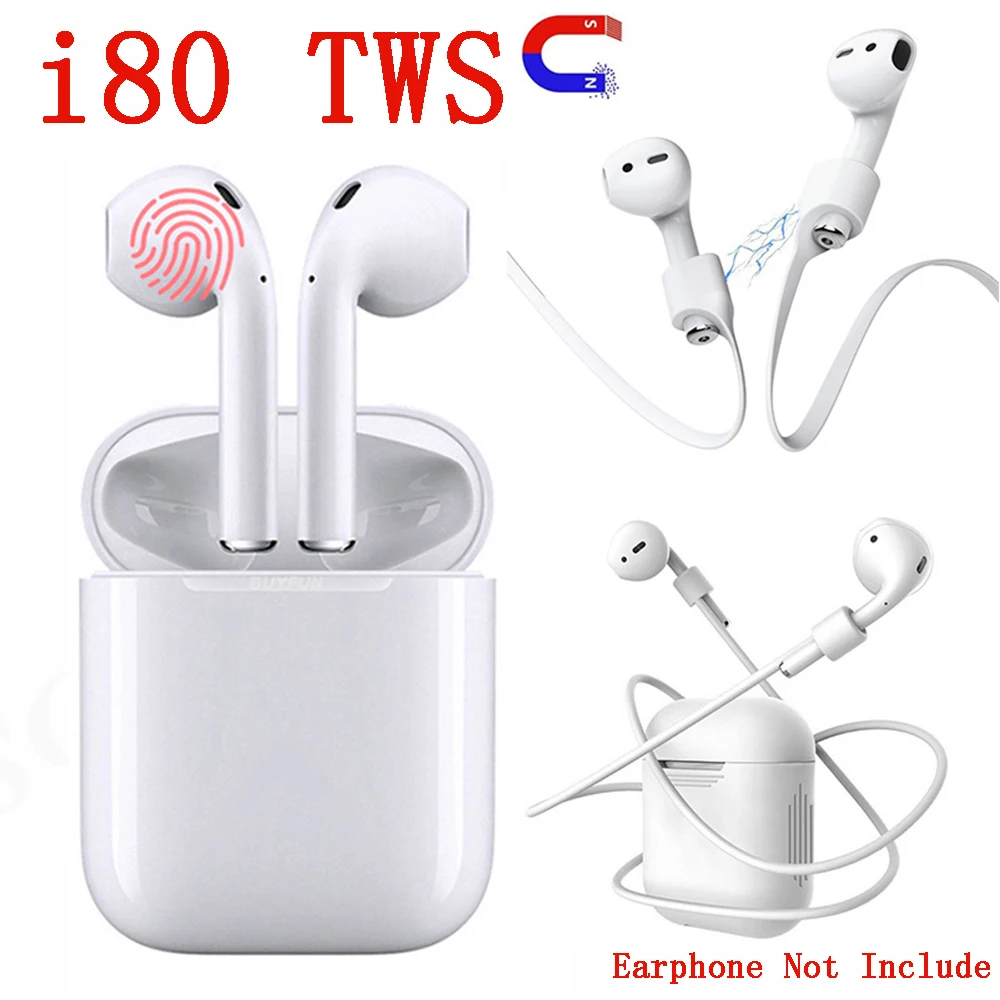 

TWS i80 Bluetooth Earphones W1 Chip Pop Up Earbuds With Charging Case Headset 1:1 Size Earphone For All Smart Phones