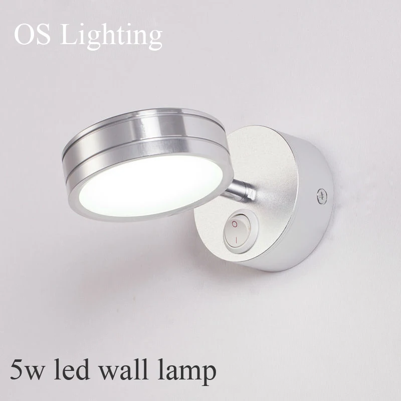 

Modern Simplicity LED Wall Lamps Silver Bedroom Bedside Lamp Children's Reading Corridor Light Direction Adjustable 5W AC90-260V
