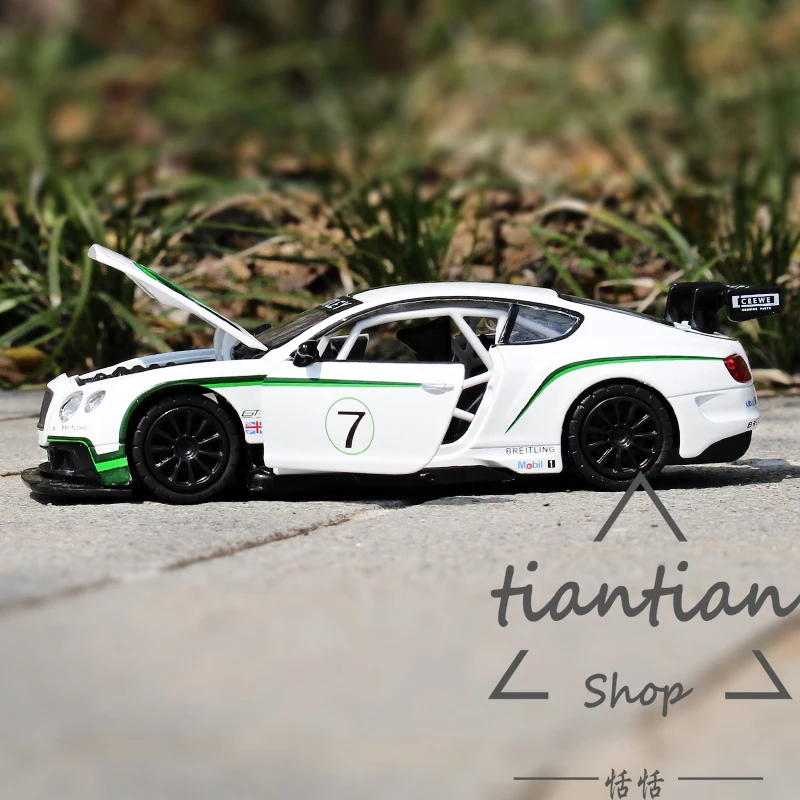 

1:32 Car model Genuine license bentley Continental GT3 metallic material kids toys Musica Flashing Pull Back Racing car