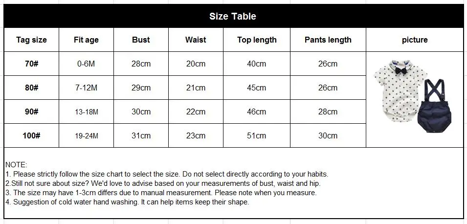 size table