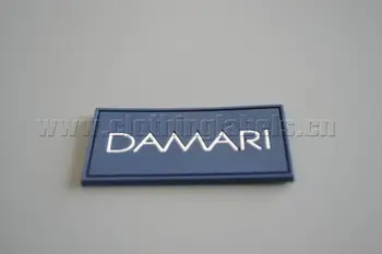 

PVC label brand label sew in fabric, debossed/engraved logo as custom design