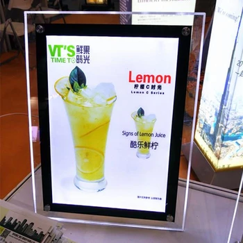 

Stand A3 Acrylic Menu Boards LED Backlit Signs Crystal Menu Lightbox
