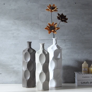 

European ceramic dried flowers vase home decorations Dining table living room flower arrangement Fashion porcelain vase figurine