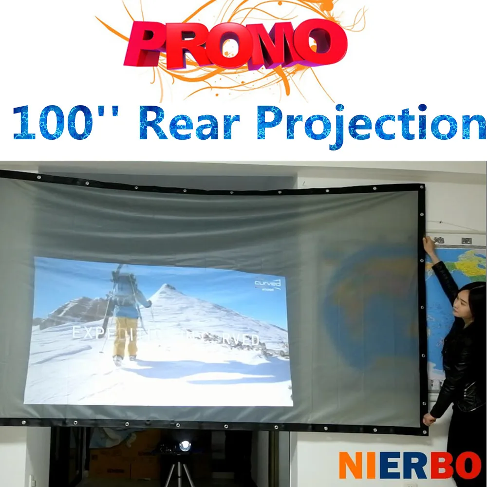 100 Inches Projection Screen Pvc Home Theater Projector Led Dlp