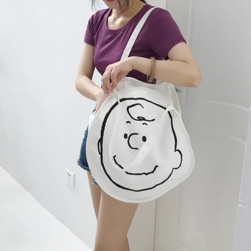 

Raged Sheep Solid Canvas Shoulder Bags Environmental Shopping Bag Cartoon Recyclable Bag Simple Design Healthy Tote Hand Bag
