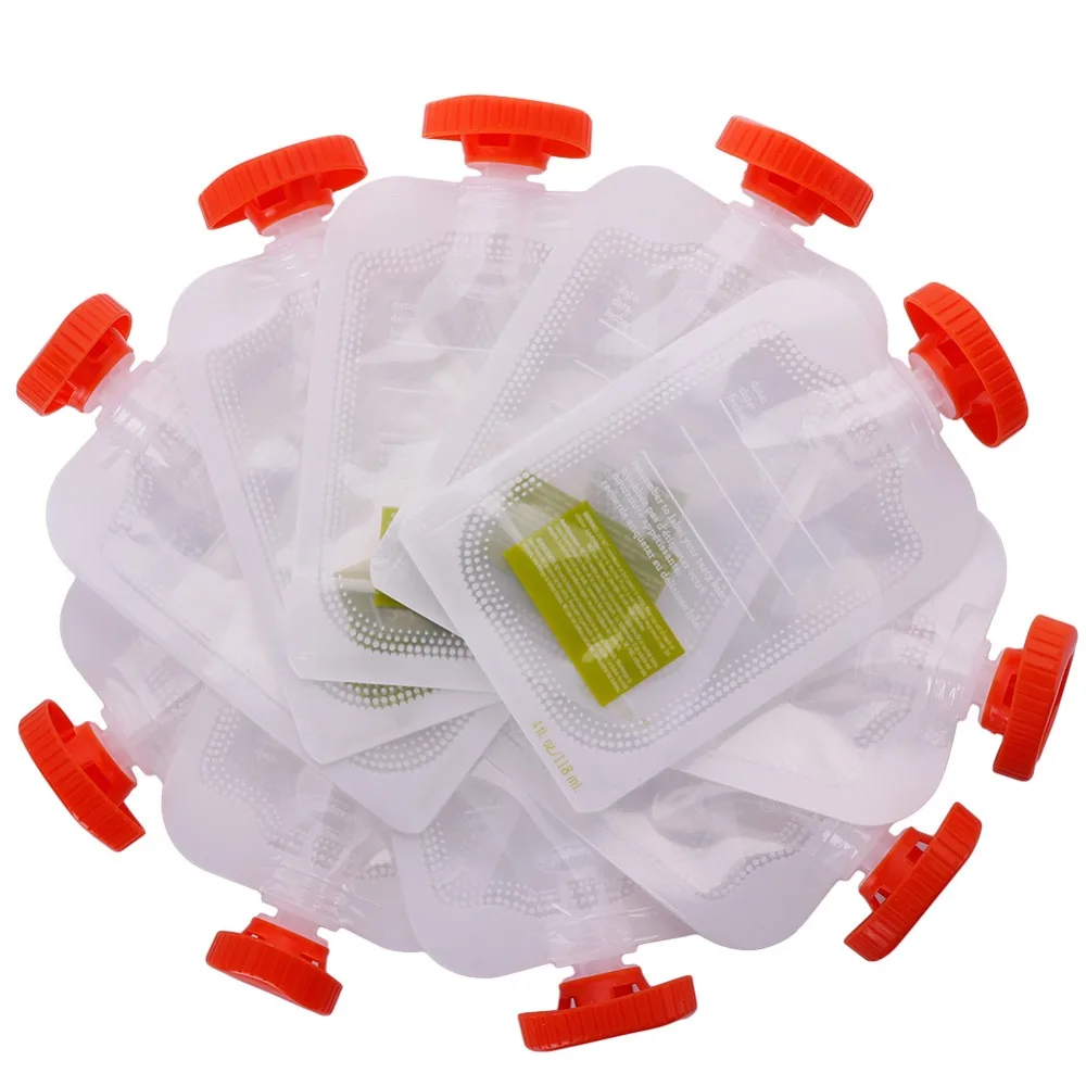 10PCS-Fresh-Squeezed-Pouches-Baby-Weaning-Food-Puree-Reusable-Squeeze-Storage-Bag-281643 (1)
