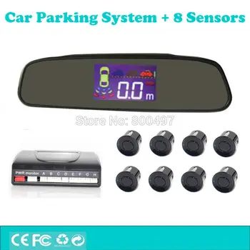 

Car Backup Reverse and Front Radar System Parking Assistance System with Rearview Mirror TFT LCD Display and 8 Parking Sensors