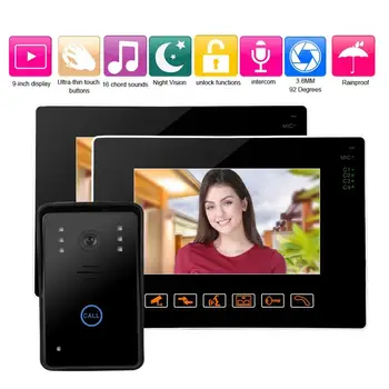 

9 Inch HD Video Door Phone Doorbell Intercom Kit 901MJ12