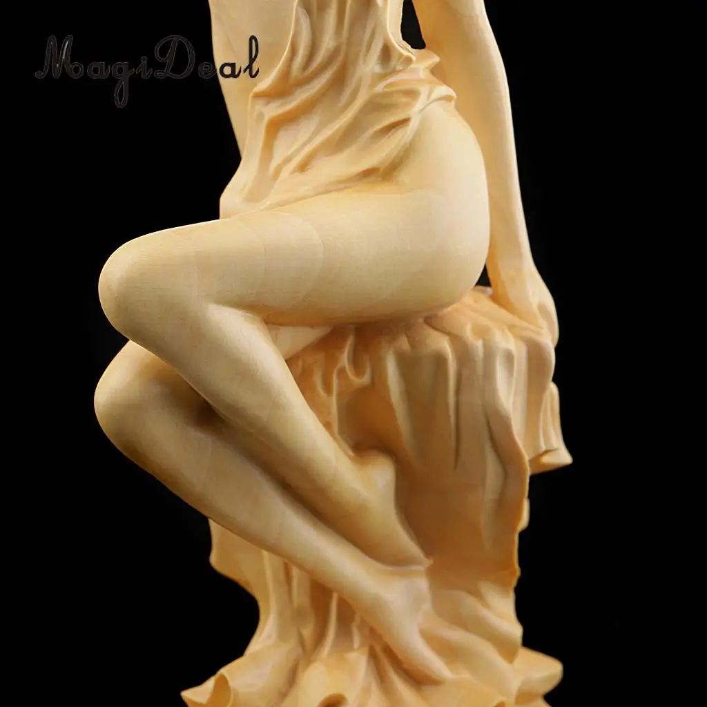 European Style Boxwood Carved Beauty Statue People Figurine Sculpture for Home Office Decor