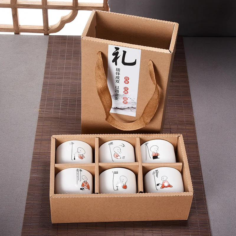 

Zen tea cup personalized ceramic snowflake ice crack tea set gifts, home, shop opening gifts to share