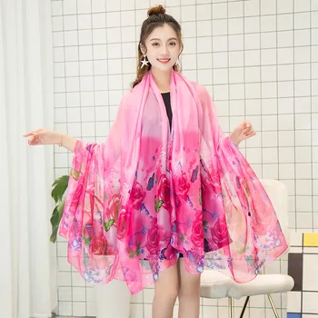 

The new 2018 with silk scarves bikini large beach towels scarves joker shawl W028 fashion