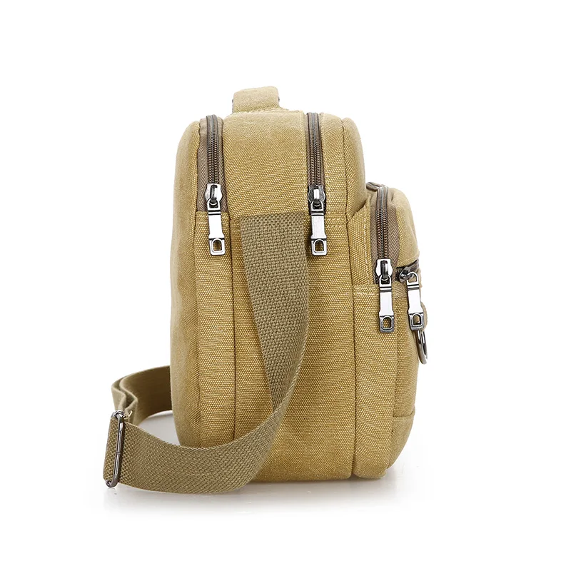 Tanie Tornistry dla mężczyzn College styl 100% bawełna torba kurierska z płótna stałe Joker Crossbody torba praktyczne duża pojemność torba na ramię