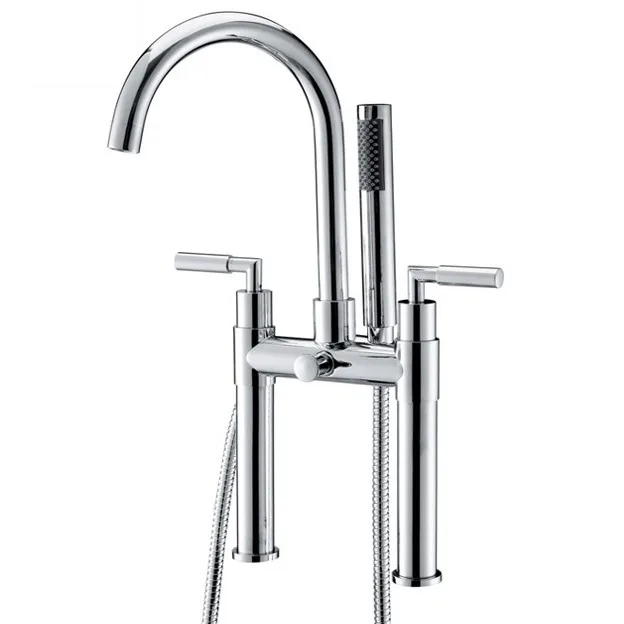 Retail-Luxury-Brass-Bathtub-Faucet-Chrome-finish-Bathtub-Mixer-with-Hand-Shower-and-Hose-Free-Shipping