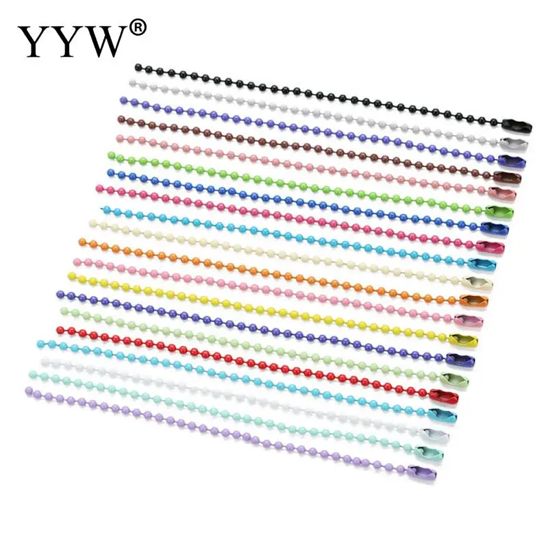 

Iron Ball Chain 2.4mm Round Ball Bead Chain 12cm Length Dog Tag Bulk Chain With Connector For Diy Necklace Jewelry Findings