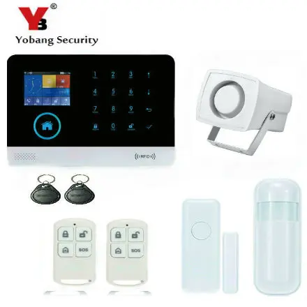 

Yobang Security WIFI Door Window Sensor APP Remote Controller Alert with GSM Alarm System Wired Indoor Siren For Home Security