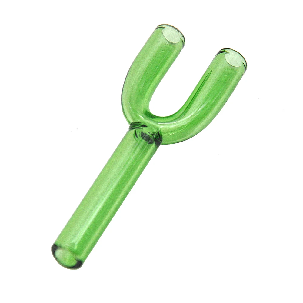 

2 pcs Pure Glass Double Tubes Sniffer Snorter HOOVER HOOTEER Snuff Snorter