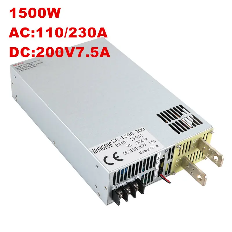 1500w-8000w 200v Power Supply 0-200vdc Adjustable Power 0-5v 
